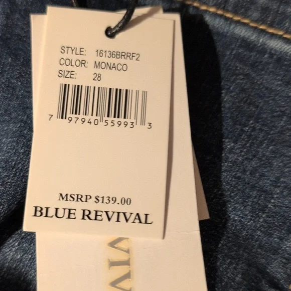 Blue Revival Recycled Y2K Boot Cut Monaco Jeans Size 28 NWT